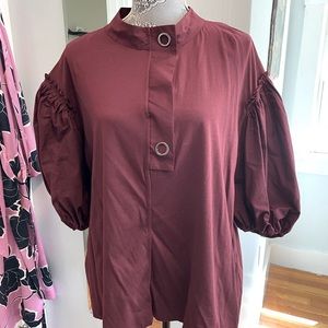 Zara puff sleeve burgundy top